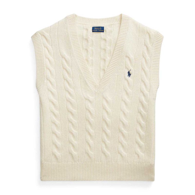 Polo Ralph Lauren Cable Knit Wool Cashmere Sweater Vest image number 1